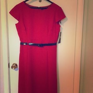 Brand new, cherry red, capped sleeve dress